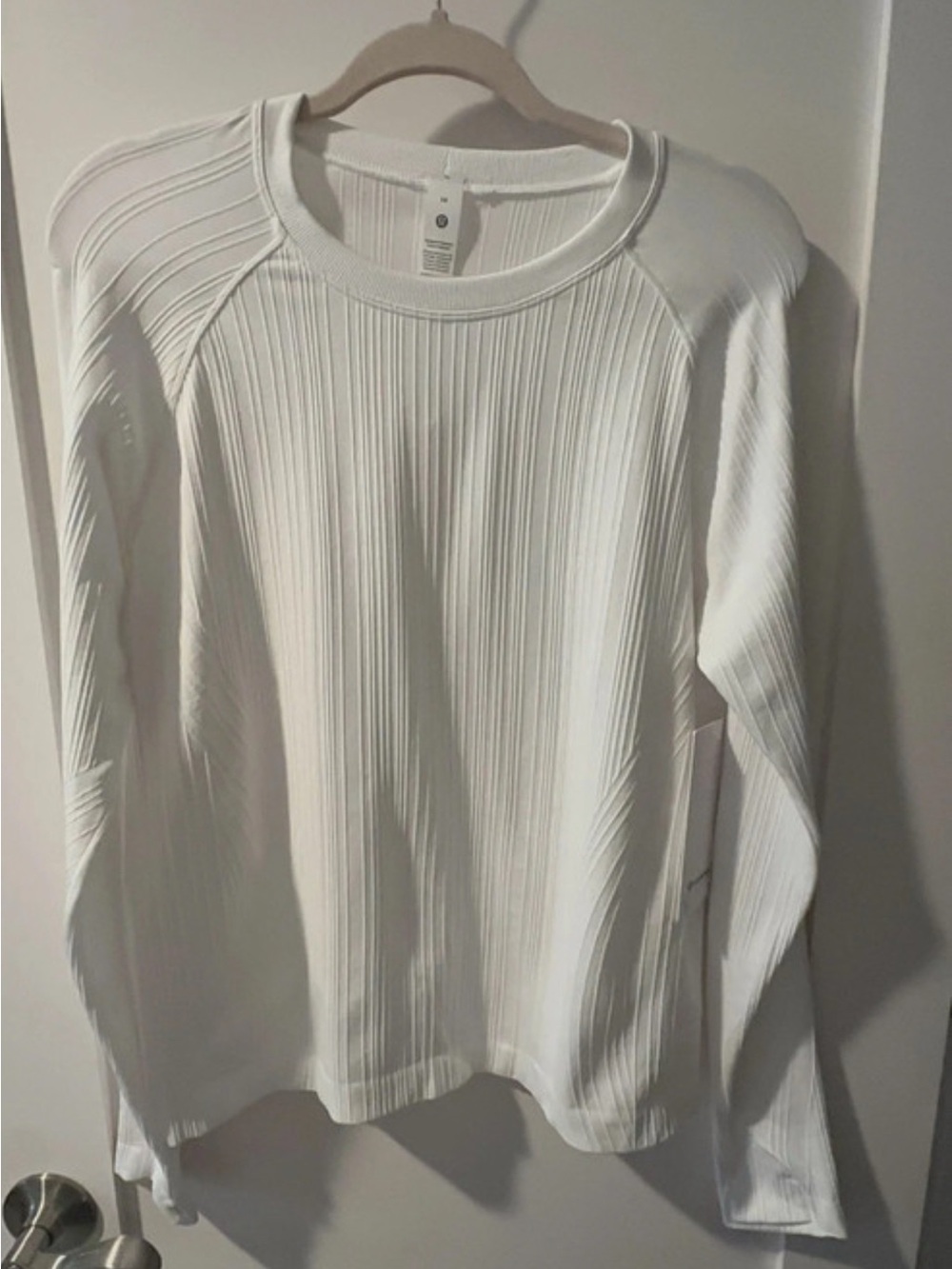lululemon athletica White Ribbed Crewneck Sweater